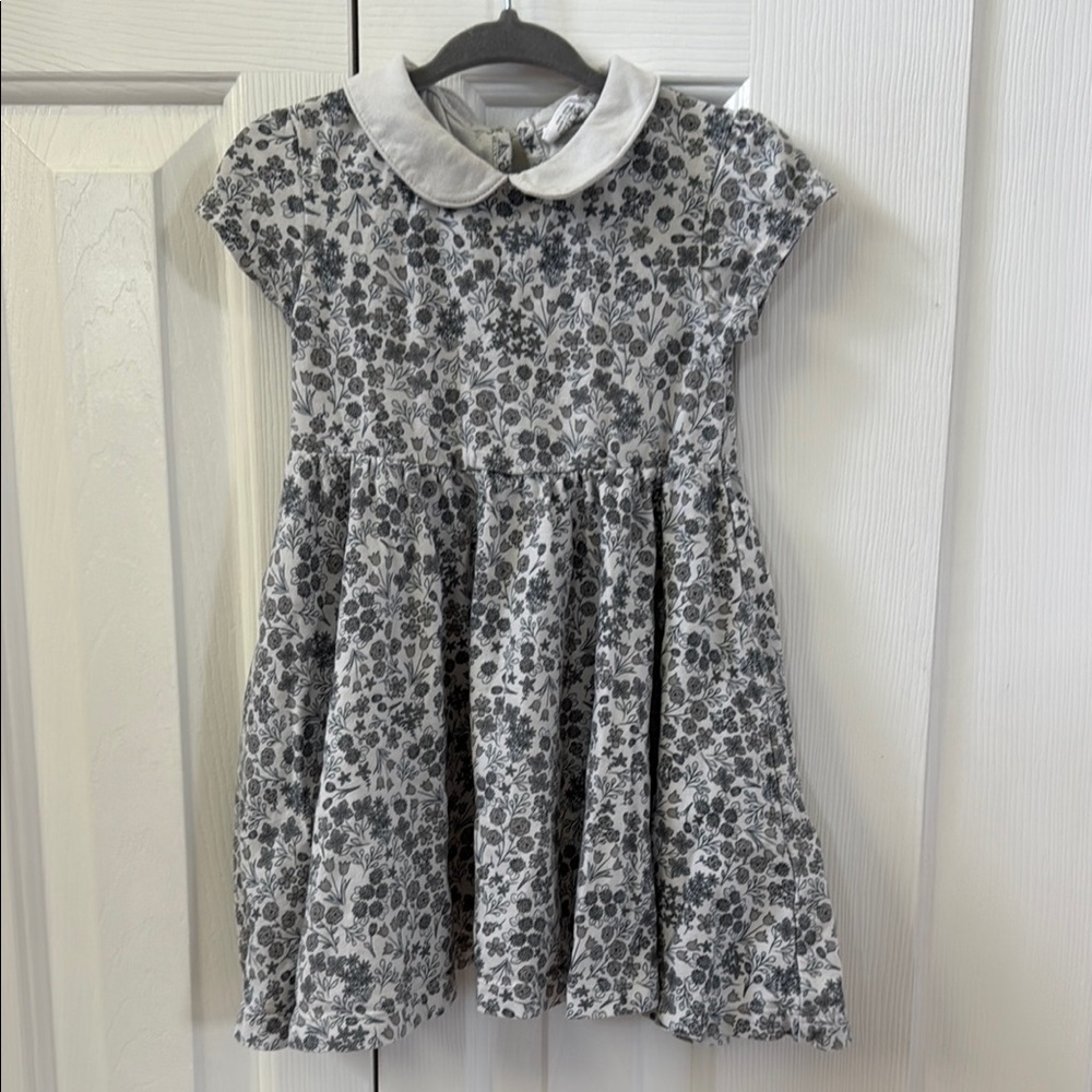 Black and White Casual A-Line Dress with Flutter Sleeves